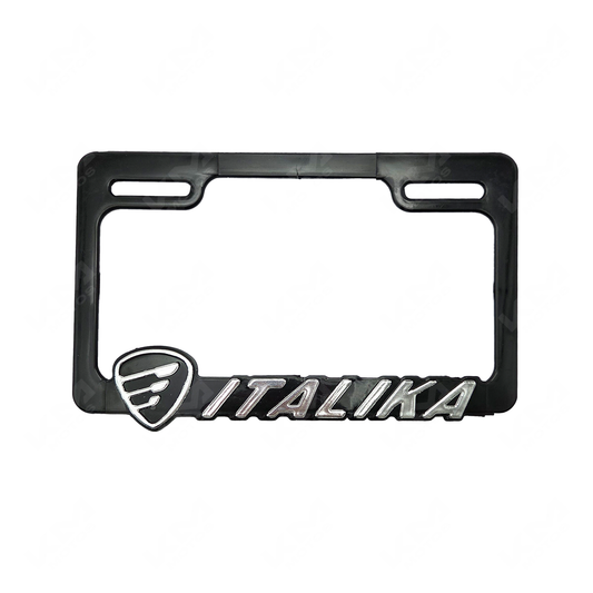 PORTA PLACA P/MOTO + LOGO 2D DARK ITALIKA