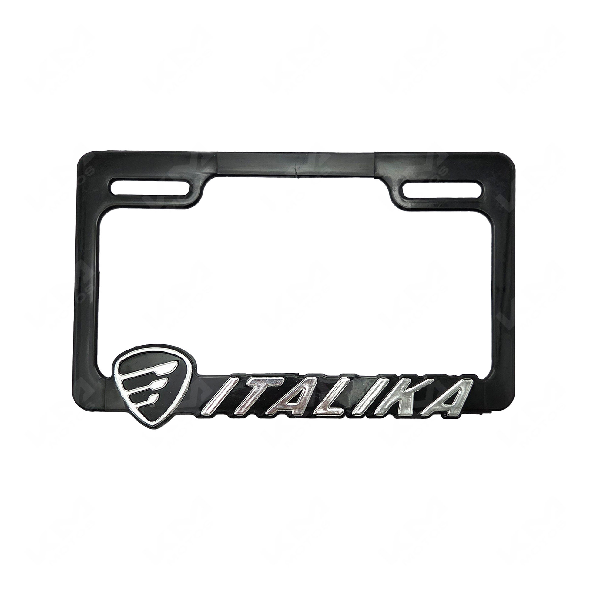 PORTA PLACA P/MOTO + LOGO 2D DARK ITALIKA