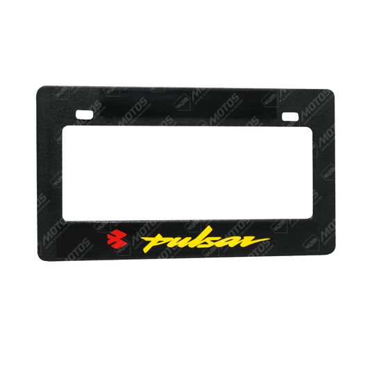 PORTA PLACA P/MOTO + LOGO 2D DARK PULSAR AMARILLO
