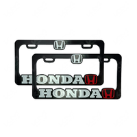 PORTA PLACA P/CARRO + LOGO 3D HONDA (SET PAR)