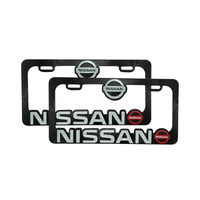 PORTA PLACA P/CARRO + LOGO 3D NISSAN (SET PAR)