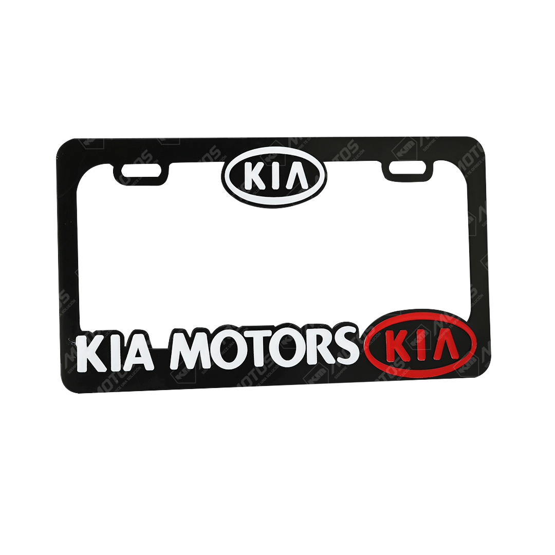 PORTA PLACA P/CARRO + LOGO 3D KIA (SET PAR)