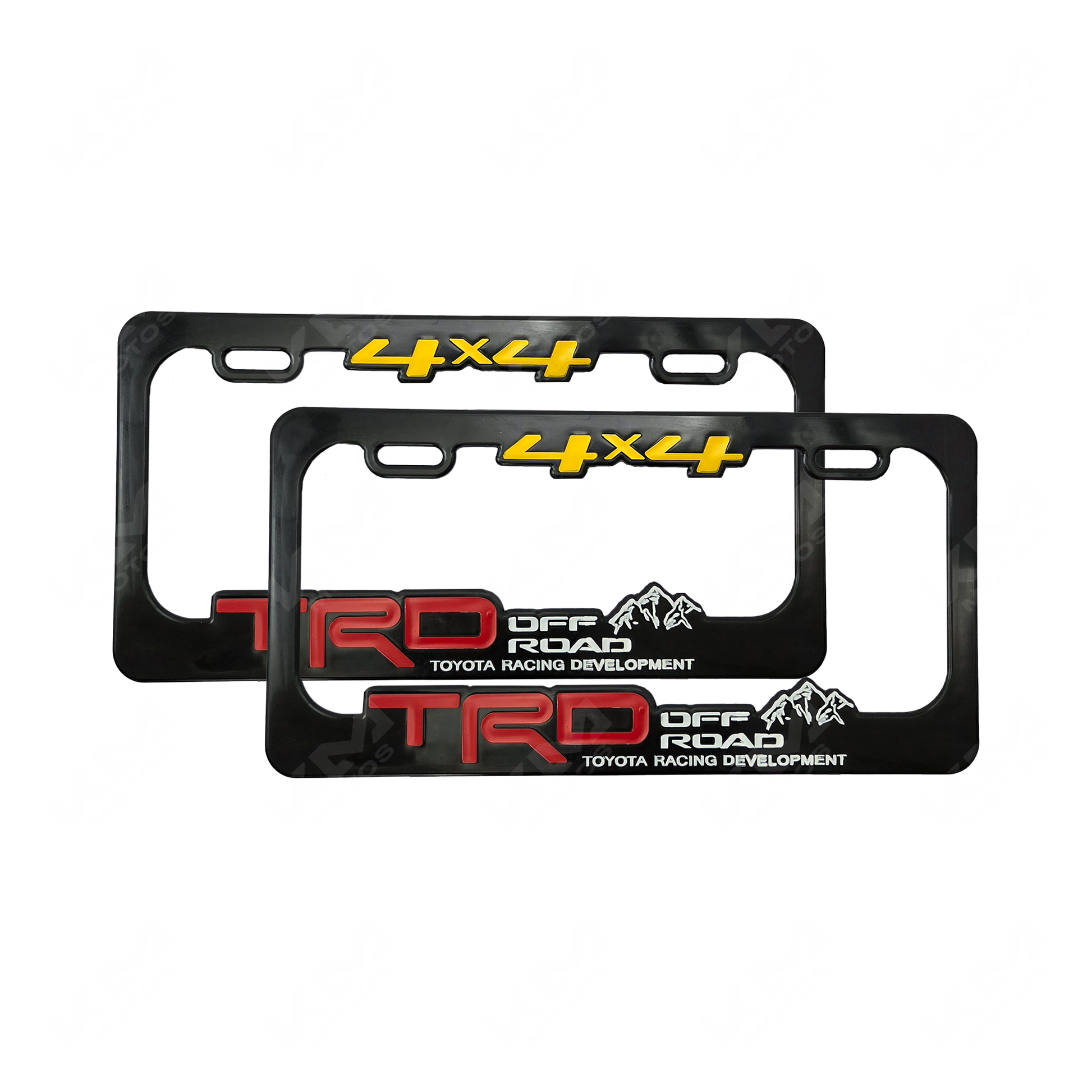 PORTA PLACA P/CARRO + LOGO 3D TRD 4X4 (SET PAR)