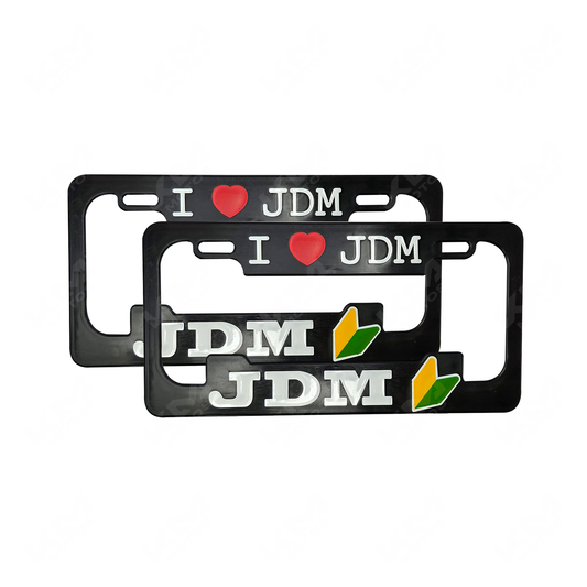 PORTA PLACA P/CARRO  + LOGO 3D JDM (SET PAR)