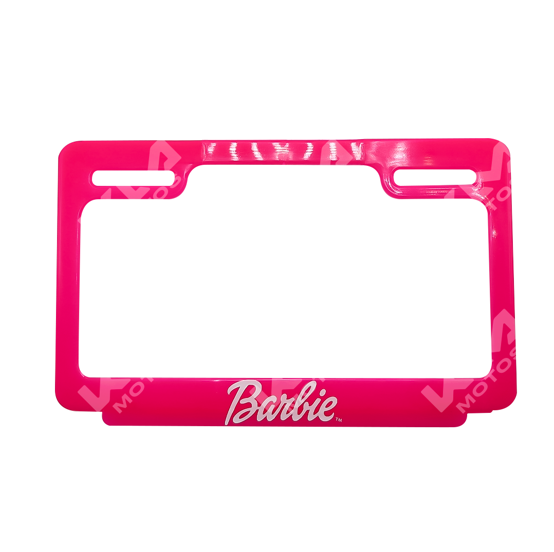 PORTA PLACA P/MOTO + LOGO 2D BARBIE
