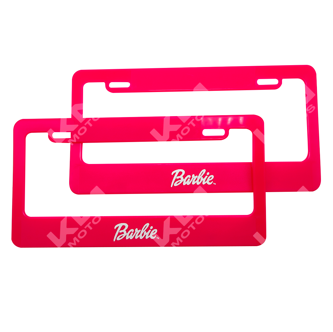PORTA PLACA P/CARRO + LOGO BARBIE (SET PAR) - KMMOTOSHN