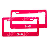 PORTA PLACA P/CARRO + LOGO BARBIE (SET PAR)
