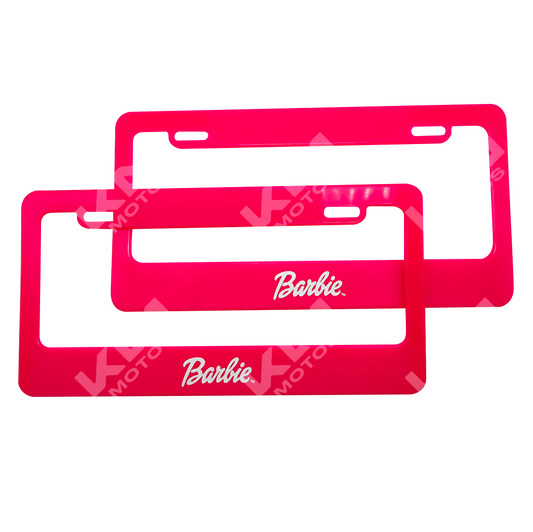 PORTA PLACA P/CARRO + LOGO BARBIE (SET PAR) - KMMOTOSHN