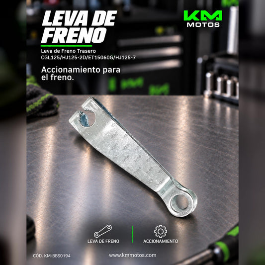 Leva de freno trasero universal para motocicleta CGL125, HJ125-2D, ET15060G y HJ125-7, en imagen con detalles visibles.