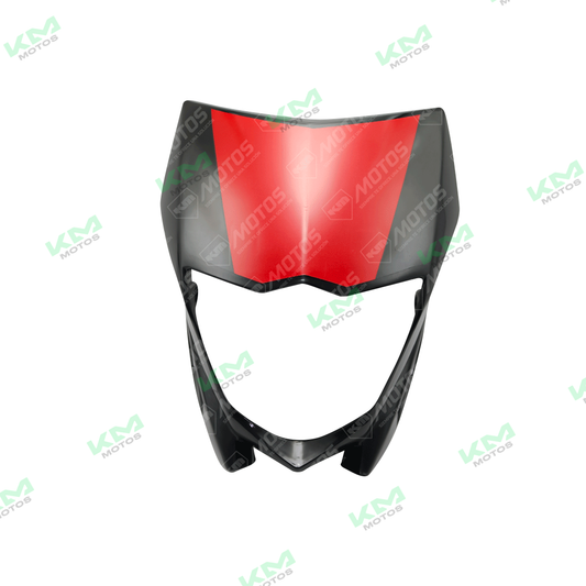 Carena sola negra Meek RTZ150, diseñada para protección y estilo en motocicletas, vista frontal en color negro.