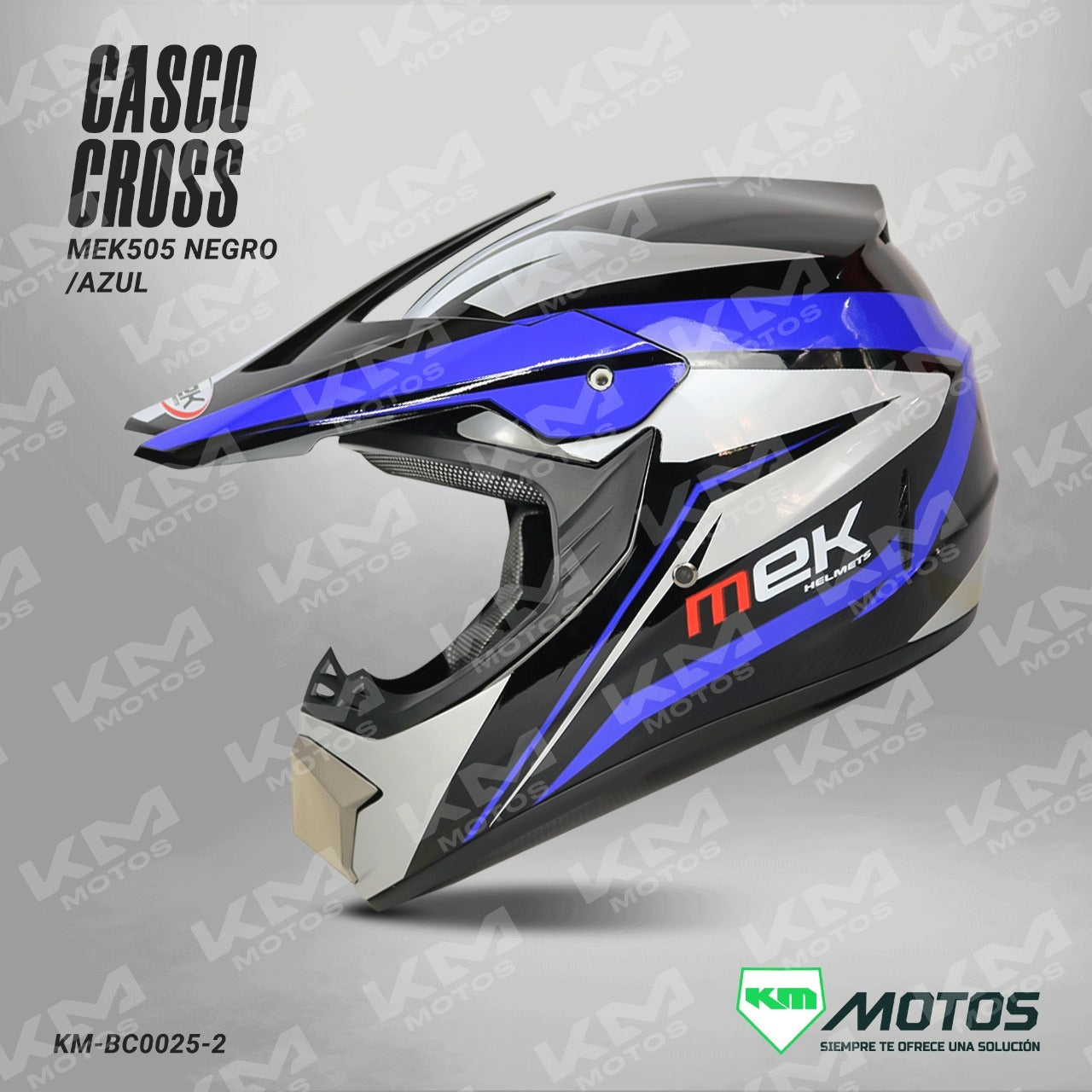 Cascos Cross MEK505 Negro/azul