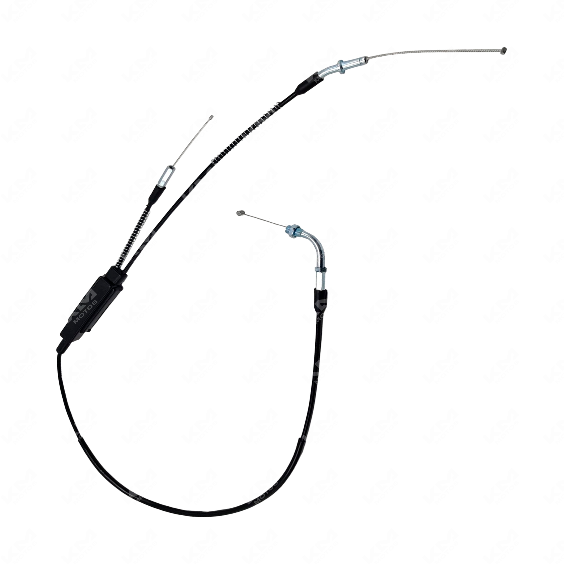 Cable de acelerador doble para DT175, marca KM Motos, con extremos y cubierta resistente, en color negro