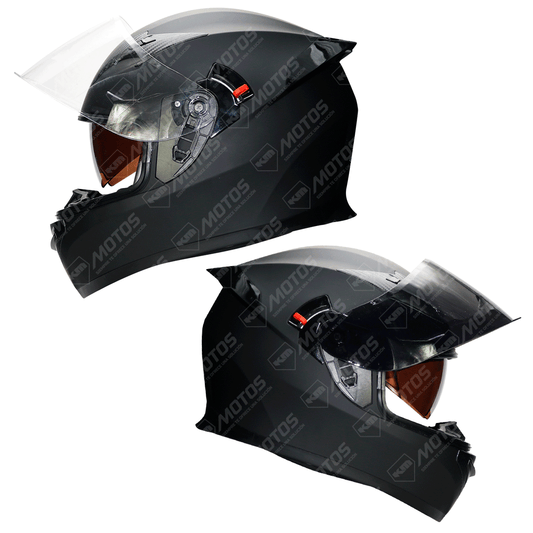 CASCO CERRADO DFG NEGRO MATE + DOBLE VISOR
