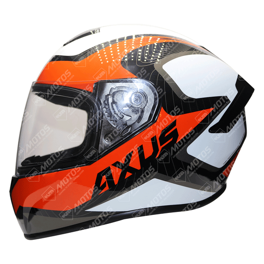 CASCO CERRADO AX19 IRON NEGRO/ANARANJADO TALLA L