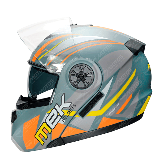 CASCO MODULAR MK759 DOBLE/VISOR  BRAVO ANARANJADO/GRIS MATE TALLA L