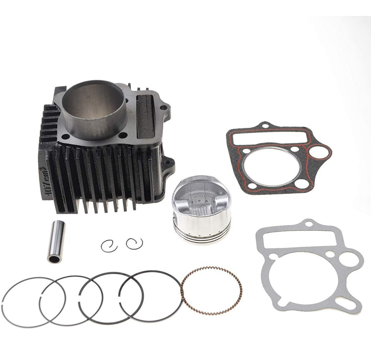 Kit de cilindro Maxx110/Comander solo KM Motos, muestra el cilindro de aluminio con detalles de su diseño y marca en la imagen.
