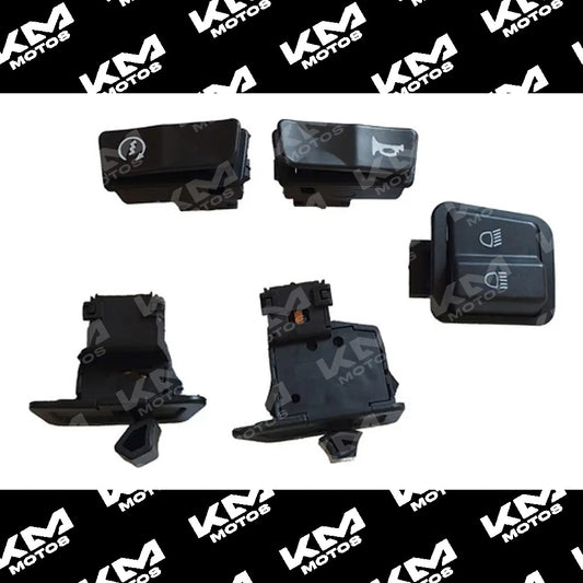 Interruptores GY6-150 de la marca Universal, kit de accesorios eléctricos con componentes visibles en la imagen.