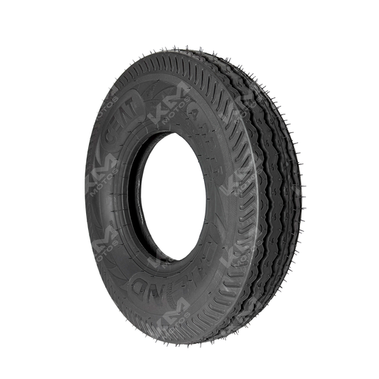 Llanta 4.00-8 CEAT/BULIND para mototaxi de la marca KM Motos, con banda de rodadura y perfil visible.