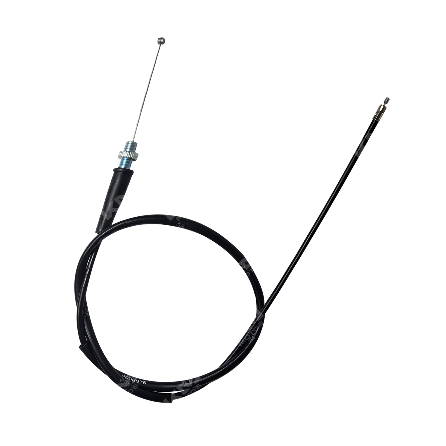 Cable de acelerador KM Motos para Honda, Bross, GYA200-GYB y NXR125, visible en la imagen con conectores y cubierta negra