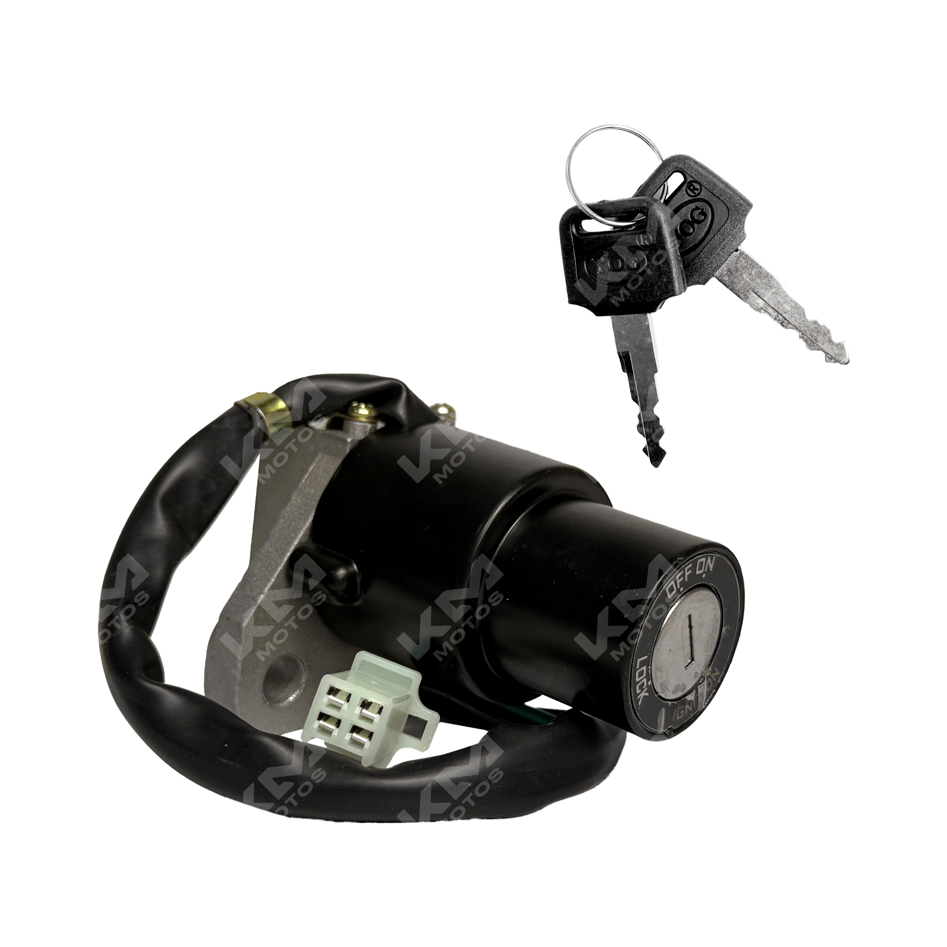 Interruptor de encendido y llave para KMF200 y GXT200 de KM Motos, componente de encendido y control del motor.