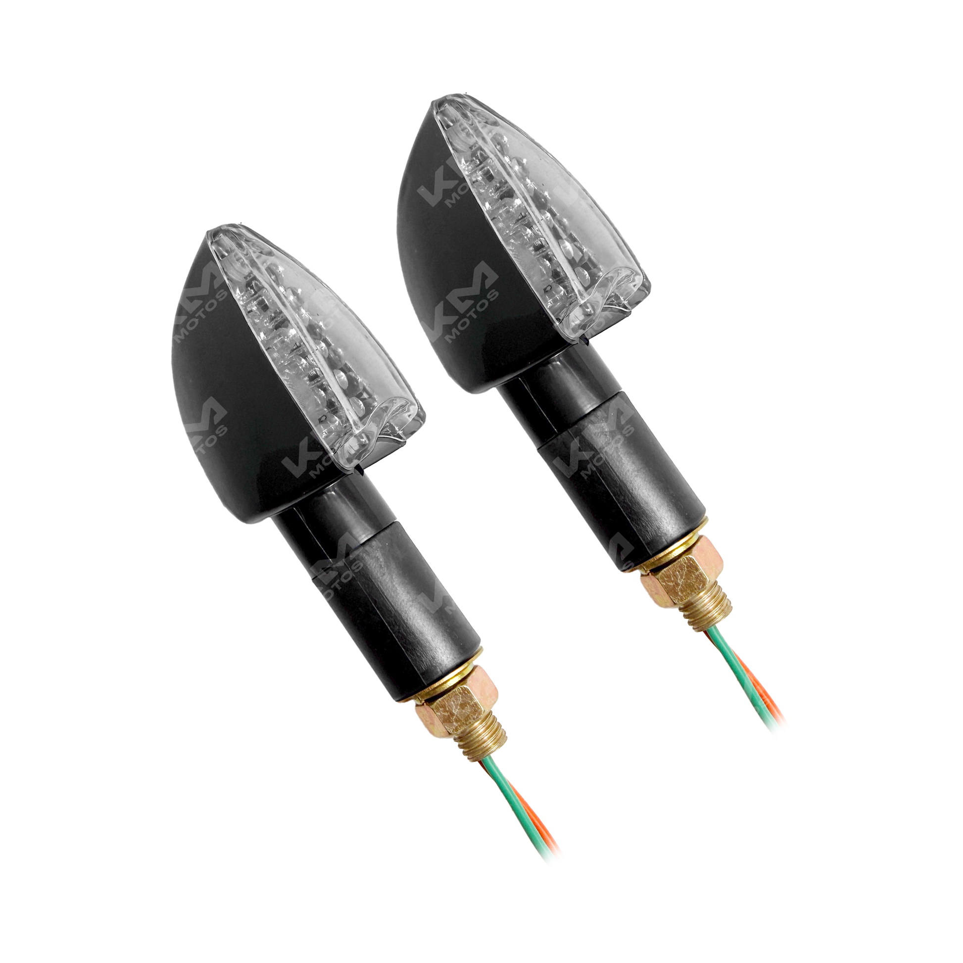 Lámpara LED universal VIA P01 de KM Motos, luz blanca brillante, diseñada para motocicletas y vehículos.
