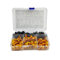 CAJA DE TORNILLOS DECORATIVOS DORADO 195 PCS