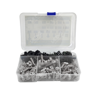 CAJA DE TORNILLOS DECORATIVOS CROMADO 195 PCS