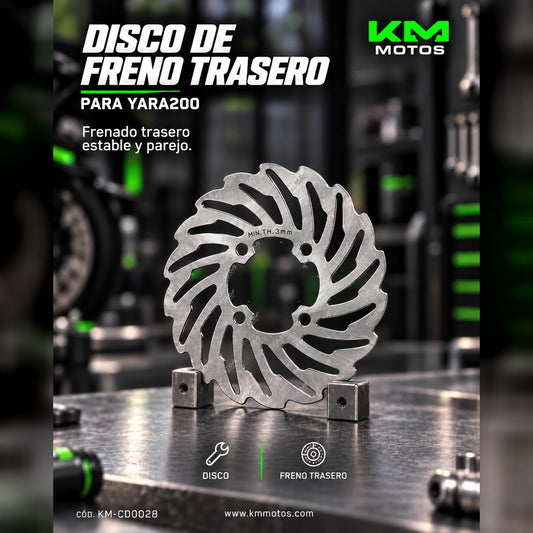 DISCO DE FRENO YARA200 TRASERO — KM-CD0028 | KM Motos