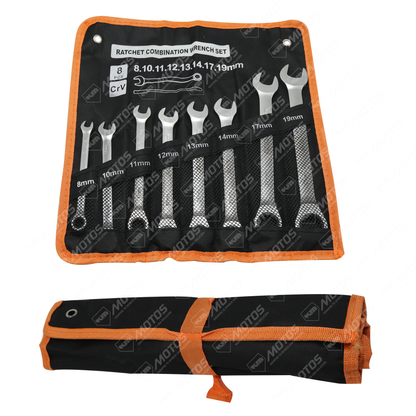 KIT DE LLAVES COMBINADAS METRICAS + RASH (8MM - 19MM)