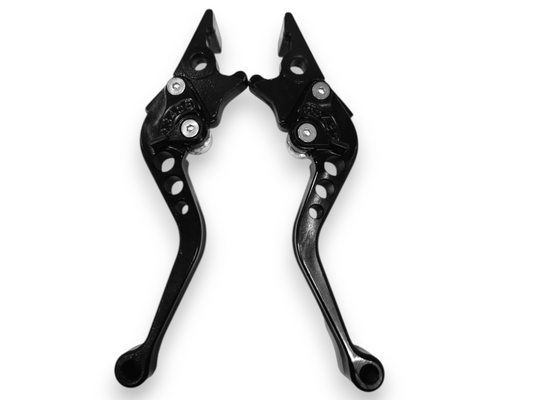 MANECILLAS DE ALUMINIO DE LUJO SOLAS (FRENO Y CLUTCH) NEGRO - KMMOTOSHN