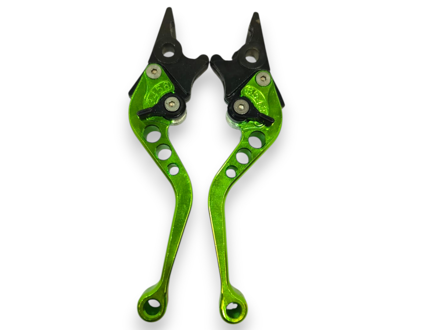 MANECILLAS DE ALUMINIO DE LUJO SOLAS (FRENO Y CLUTCH) VERDE - KMMOTOSHN