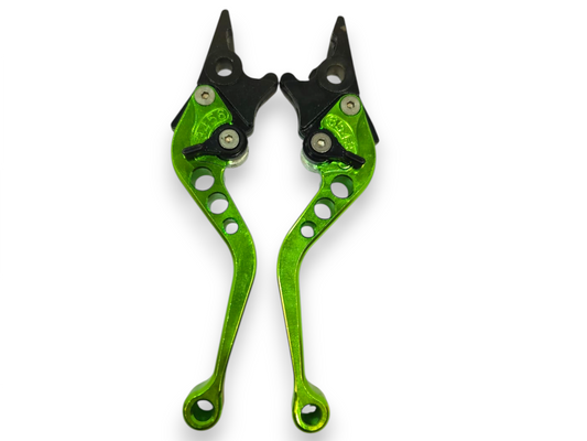 MANECILLAS DE ALUMINIO DE LUJO SOLAS (FRENO Y CLUTCH) VERDE - KMMOTOSHN
