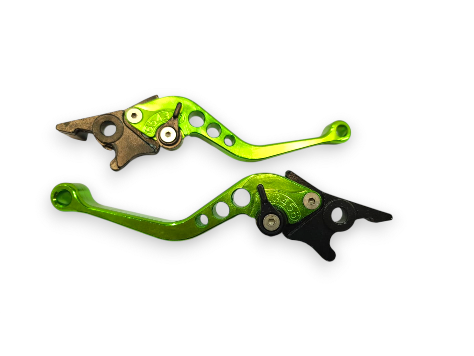 MANECILLAS DE ALUMINIO DE LUJO SOLAS (FRENO Y CLUTCH) VERDE - KMMOTOSHN