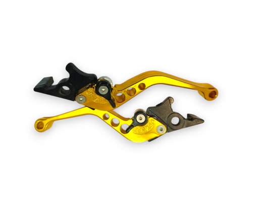 Manecillas de aluminio doradas para freno y clutch de lujo KMMOTOSHN, diseño elegante y resistente para motocicletas.