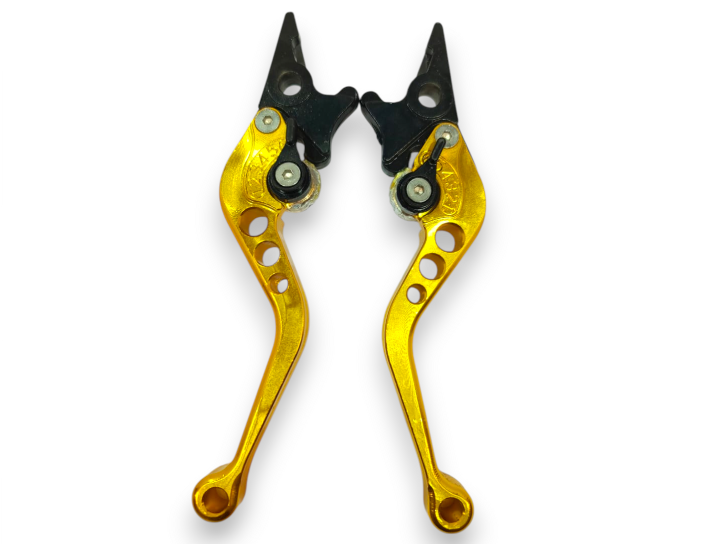MANECILLAS DE ALUMINIO DE LUJO SOLAS (FRENO Y CLUTCH) DORADAS - KMMOTOSHN