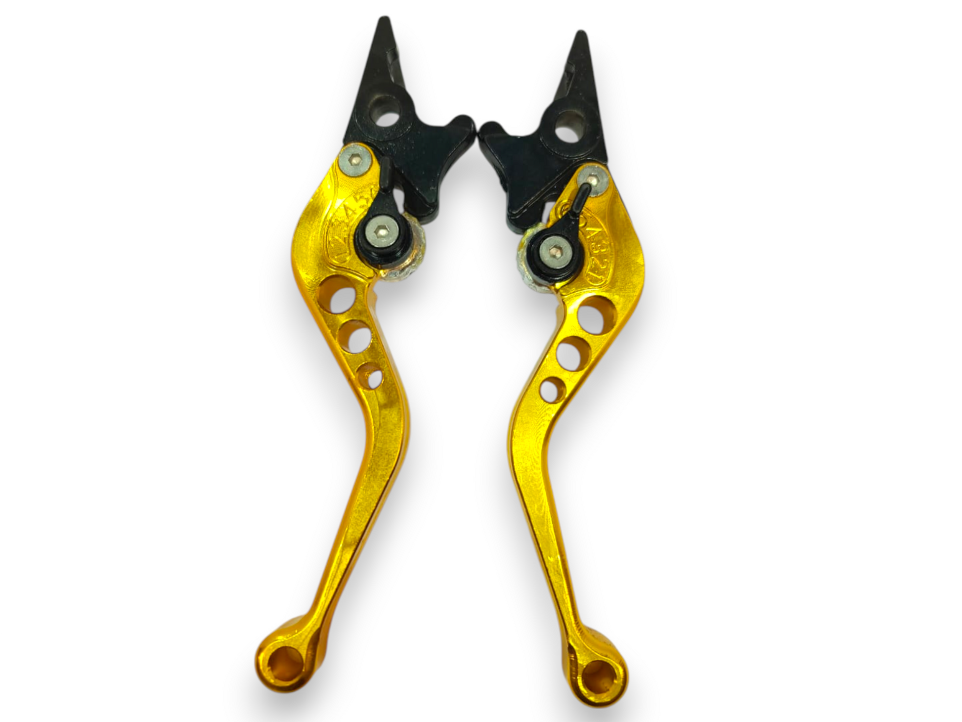 MANECILLAS DE ALUMINIO DE LUJO SOLAS (FRENO Y CLUTCH) DORADAS - KMMOTOSHN