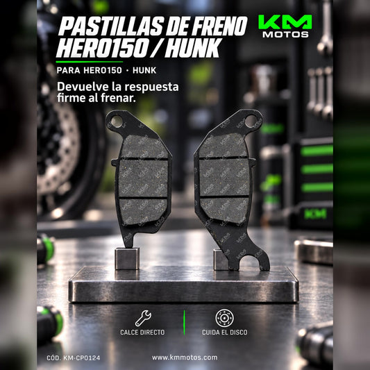 PASTILLA DE FRENO HERO150/HUNK — KM-CP0124 | KM Motos