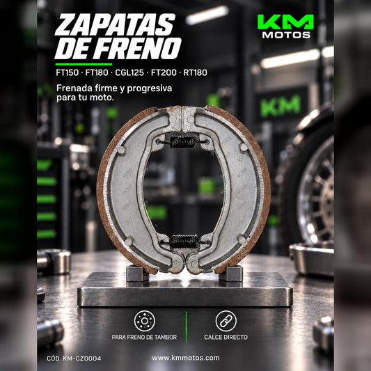 Zapata de freno KMMOTOSHN con punta redonda para modelos FT150, FT180, CGL125, FT200 y RT180, en color metálico