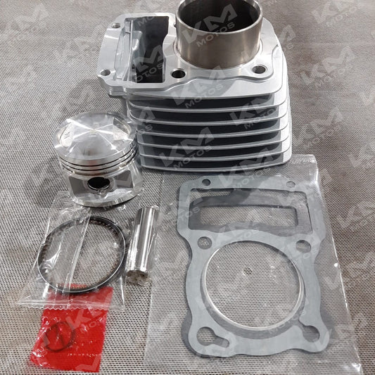 Cilindro completo para HJ125 y CG125, marca Universal, imagen con componentes del kit de cilindro.