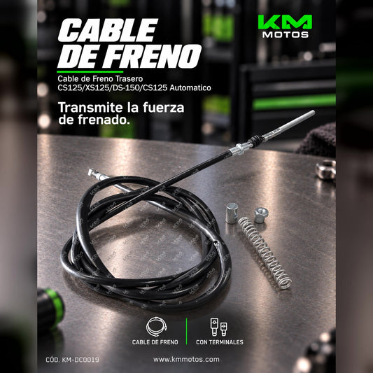 Cable de freno trasero Orix para CS125, XS125, DS-150, automático, visible en la imagen con detalles del cable de freno.