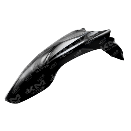 Guardafangos Orix GXT/KMF, protección resistente en color negro, diseñado para motocicletas.
