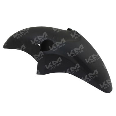 Guardafango delantero negro Orix RT180, protección resistente para motocicleta, visible en la imagen con acabado negro brillante.