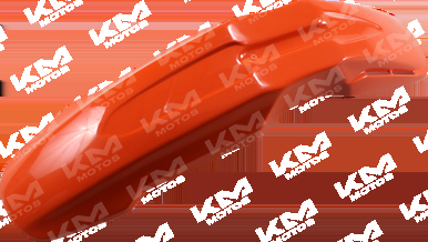Guardafango delantero de supermoto naranja de la marca Orix, resistente y de diseño aerodinámico para motocicleta.