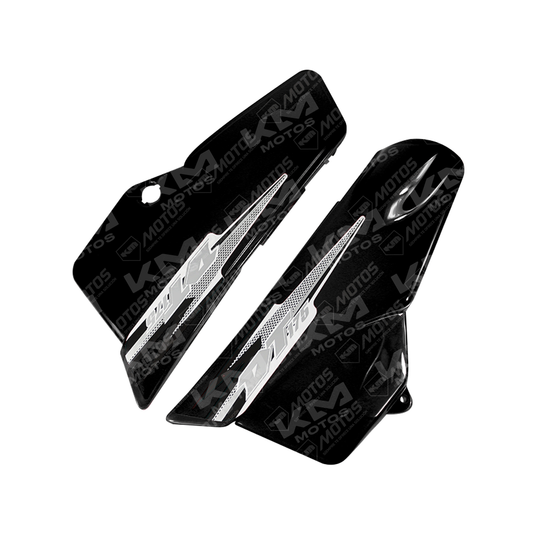 Tapaderas laterales negras Universal DT175, accesorios resistentes y duraderos para reparación de motocicletas.
