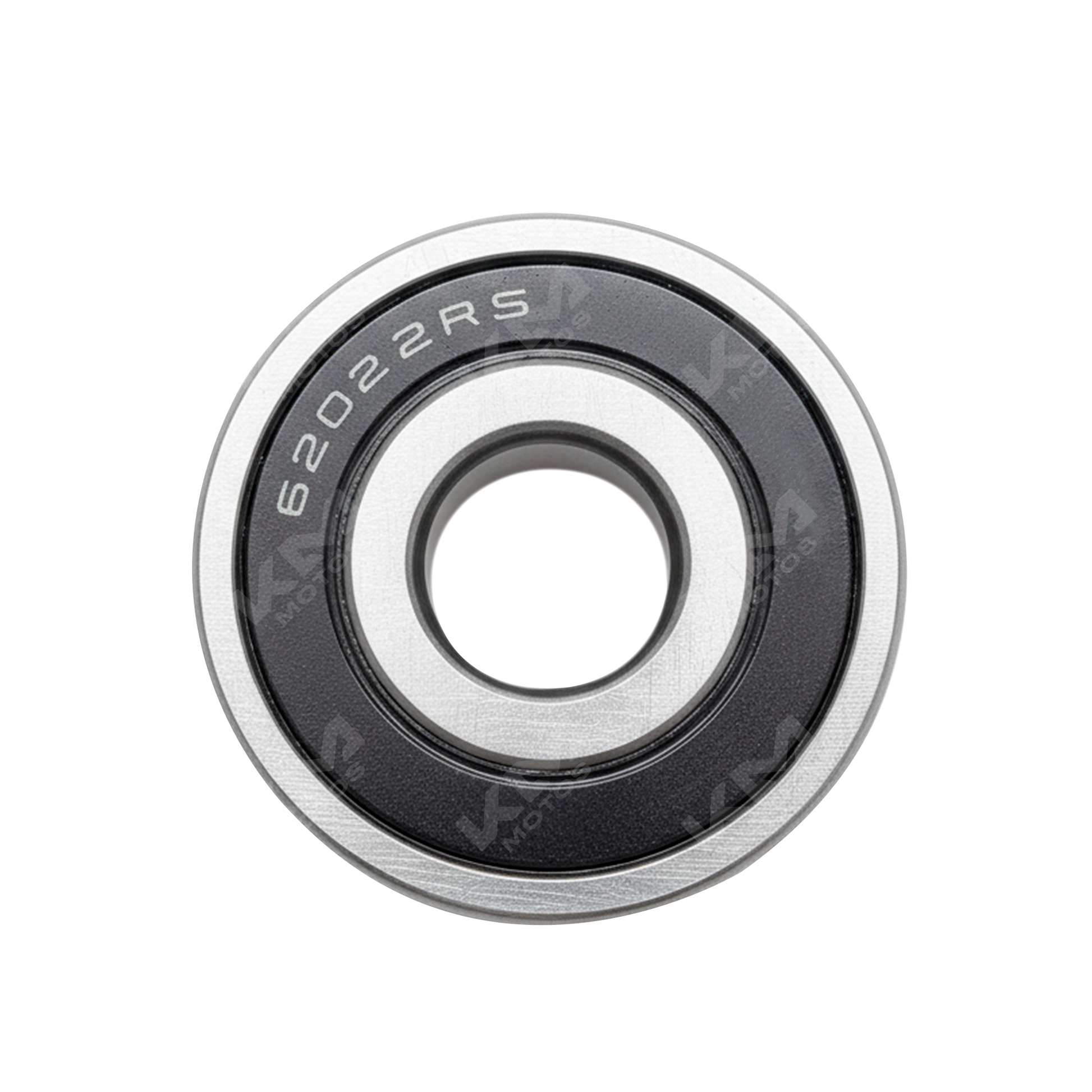 Balinera KM Motos 6302 A/R, pieza de repuesto para motocicletas, mostrada en la imagen con detalles metálicos y marca visible.