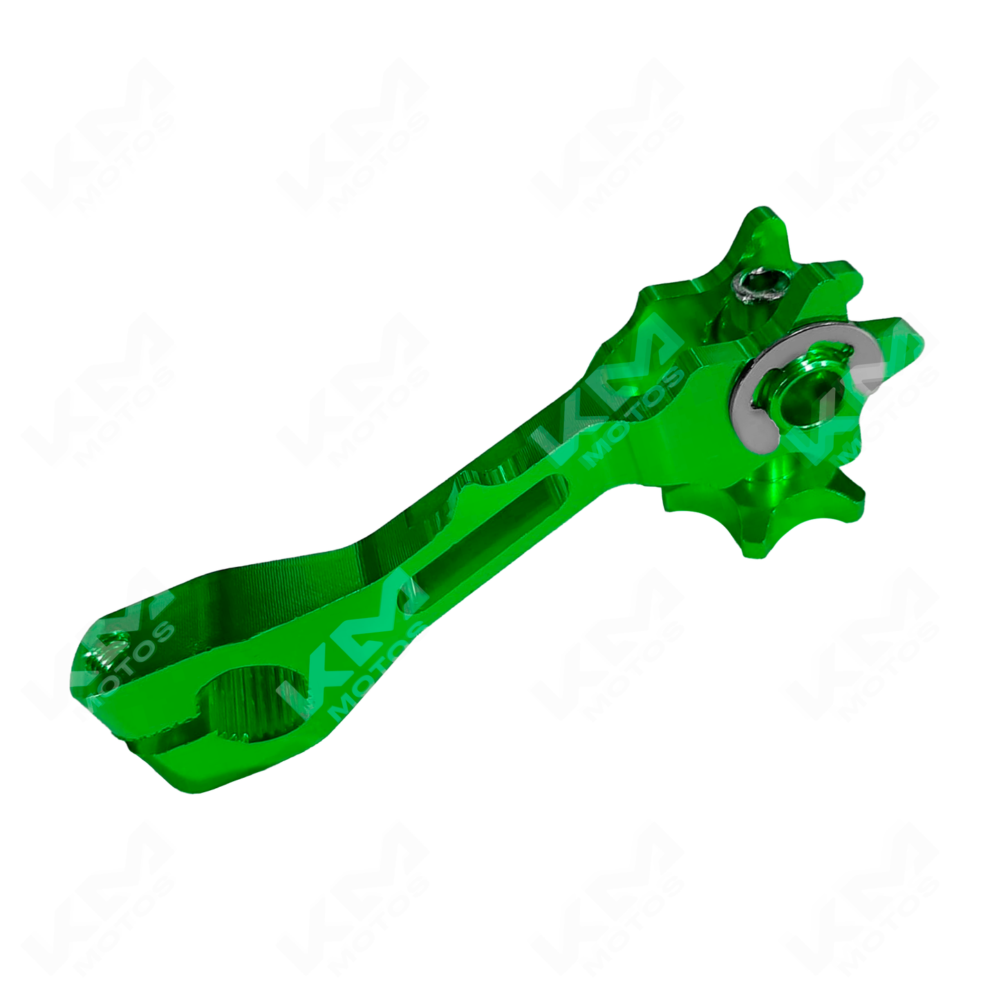 Brazo de freno Star de lujo doble en color verde de KM Motos, componente de motocicleta resistente y de alta calidad.