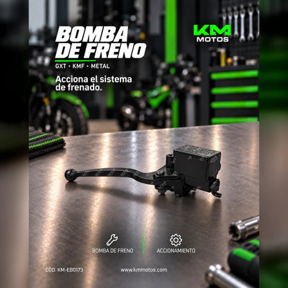 BOMBA DE FRENO DE METAL GXT/KMF (MANECILLAS) A/R — KM-EB0173 | KM Motos