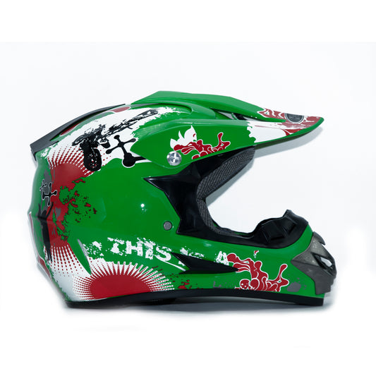 CASCO CROSS GUZ - VERDE + DISENO