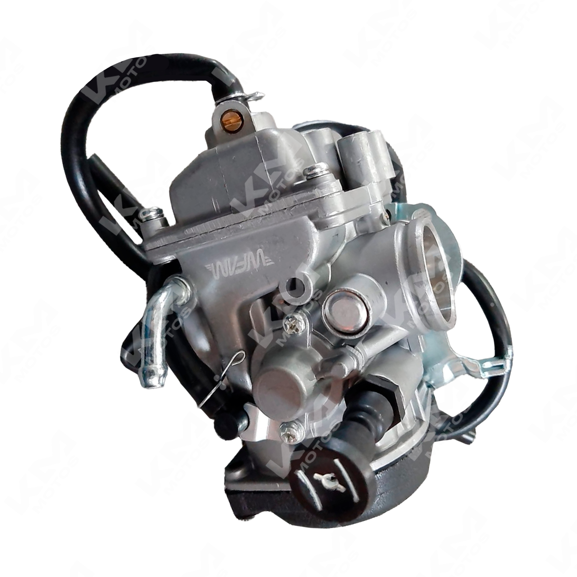 Carburador KM Motos para YBR125 G ED G A R, componente de motor con detalles visibles en la imagen.