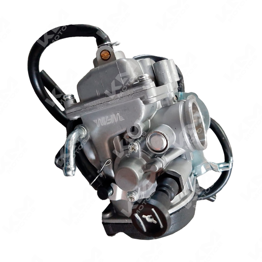 Carburador KM Motos para YBR125 G ED G A R, componente de motor con detalles visibles en la imagen.